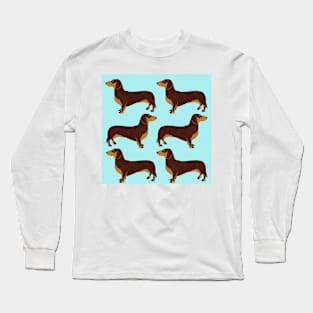 Sausage dogs (daschund) blue Long Sleeve T-Shirt